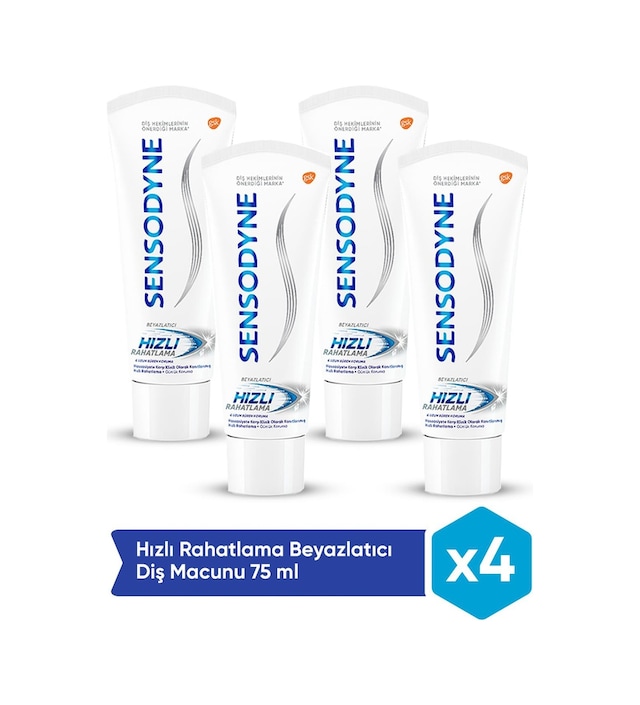 Sensodyne Hızlı Beyazlatıcı Diş Macunu 4 x 75 ML