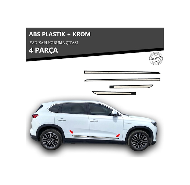 Togg T10x Yan Kapı Koruma Çıtası Plastik + Krom Unvrslppkçt00011
