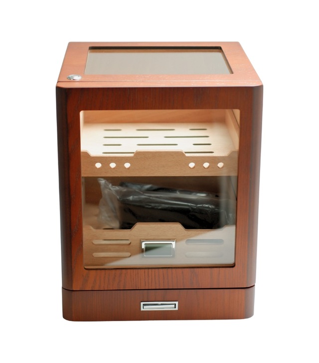 Premiumquality Sucre Aksesuar Çekmeceli İçi Ledli Kahverengi Sedir Humidor Puro Kutusu - Tr9648