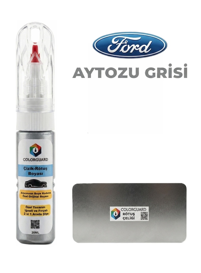 Ford Aytozu Grisi İğneli Ve Fırçalı 2 Si 1 Arada Özel Tasarım Şişe Rötuş Boyası Ve Profesyonel Rötuş Çeliği Seti