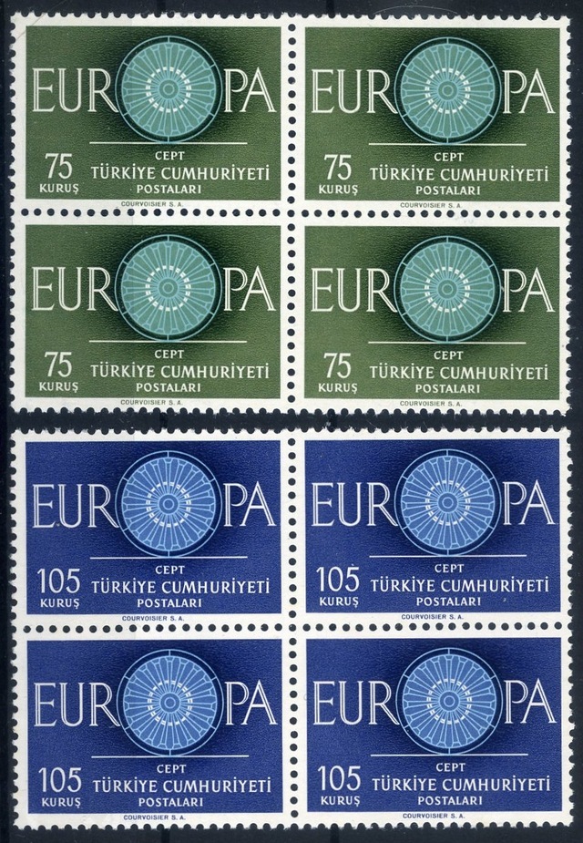 Koleksiyon Pulları, 1960 Europa-cept Damgasız 4'lü Blok,tam Seri Teşhir Ürün