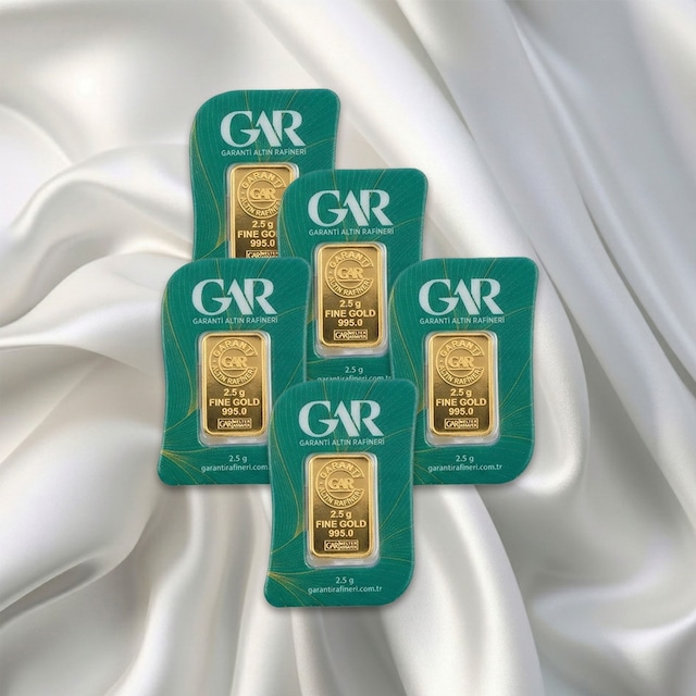 5 Adet 2.5 Gr 24 Ayar Gar Gram Altın