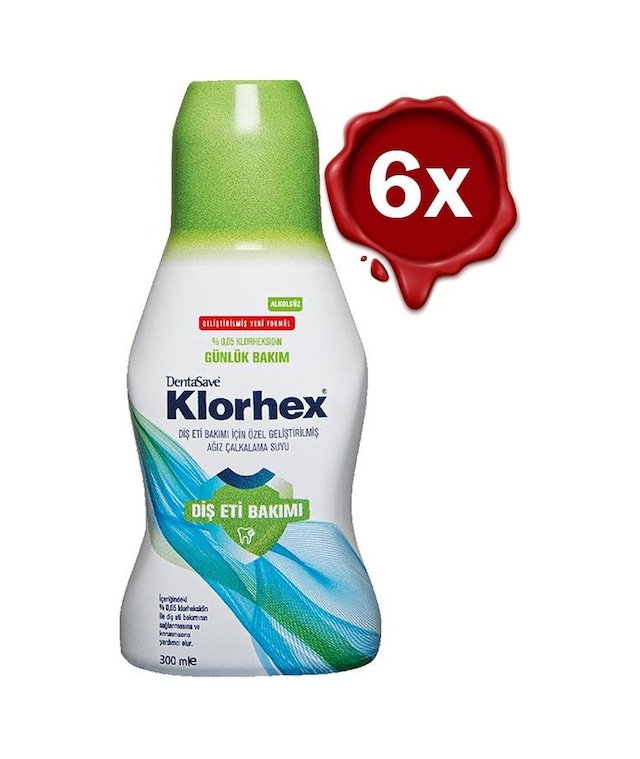 Dentasave Klorhex Günlük Bakım Ağız Çalkalama Suyu 6 x 300 ML