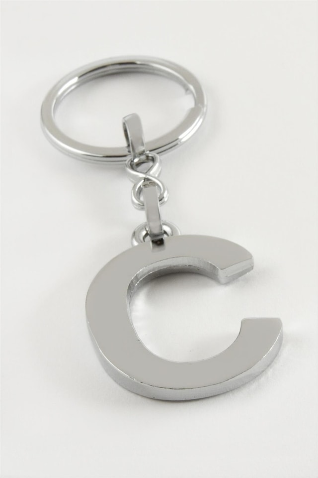 Metal - 979 - Harf - Spt-gld - Anahtarlık C Çok Renkli