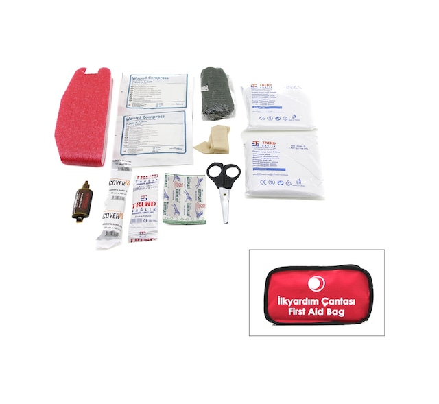 Krt-1089 Polyester Çantalı İlk Yardım Seti 17 Parça