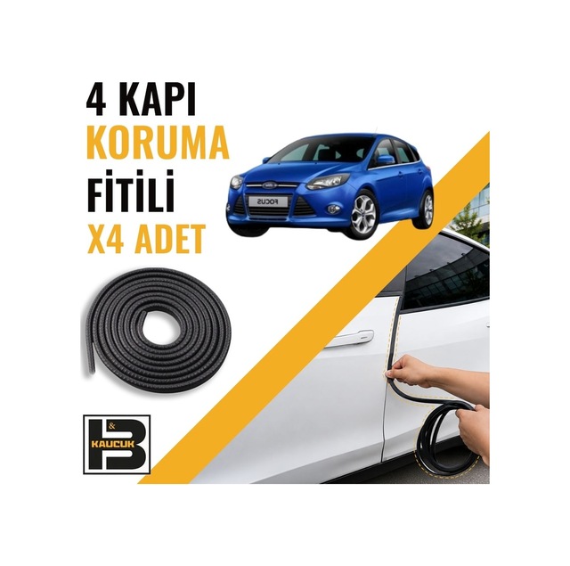Ford Focus Hatchback 3.nesil Kapı Koruma Fitili-4 Kapı-siyah-bm2244