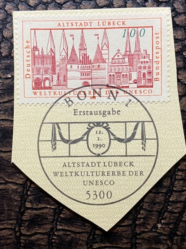 Almanya İlkgün Özel Damgalı Fragman Pul Altstadt Lübeck Weltkulturerbe Der Unesco 1990 Bonn Teşhir Ürün