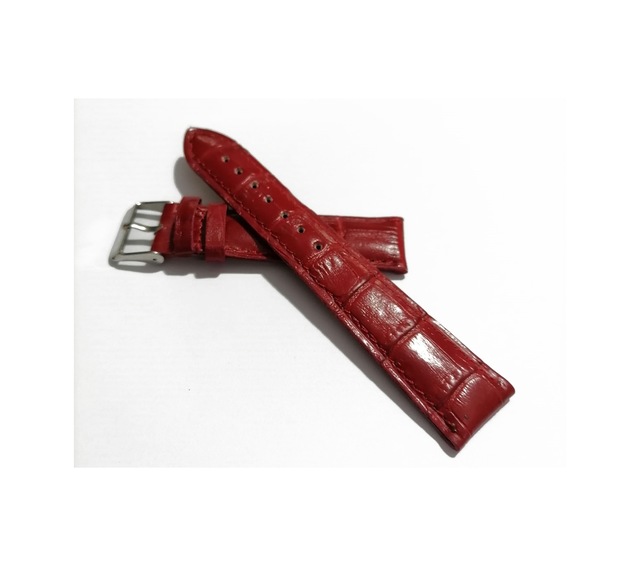 Fado&her Saate Uyumlu Hakiki Deri Saat Kordonu Kırmızı 24 Mm 321 Kırmızı