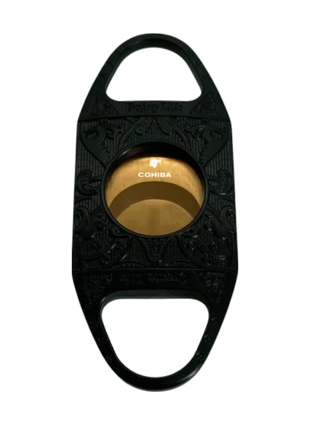 Cohiba Siyah Desenli Metal Puro Makası Kesici - Tr9329