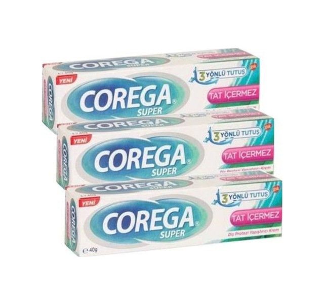 Corega Naneli Diş Protezi Yapıştırıcı Krem 40 Gr X 3 Adet