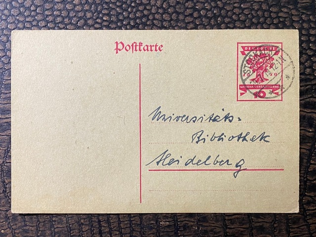 Almanya Reich Dönemine Ait 1912 Yılında Postadan Geçmiş Stockach - Heidelberg Posta Kartı Kendinden Pullu 10 Pfennig Deutsche Nationalversammlung Teşhir Ürün