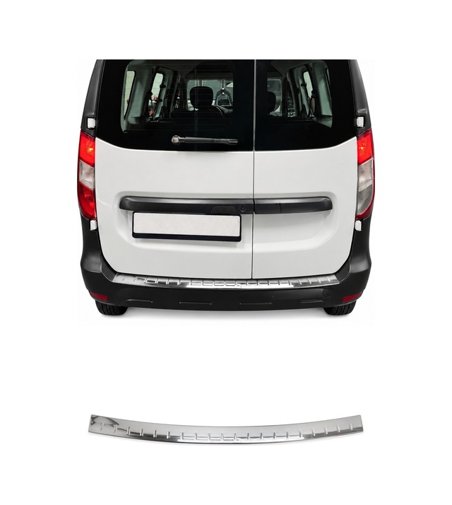 Dacia Dokker 2012-2022 Uyumlu Krom Arka Tampon Eşiği Paslanmaz Çelik