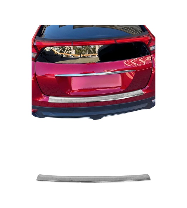 Mitsubishi Eclipse Cross 2017-2020 Uyumlu Krom Arka Tampon Eşiği Paslanmaz Çelik Taşlı Mat