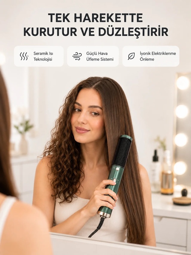 Seramik Plakalı Saç Düzleştirici 200 C Ayarlanabilir Isı, İyon Teknolojisi