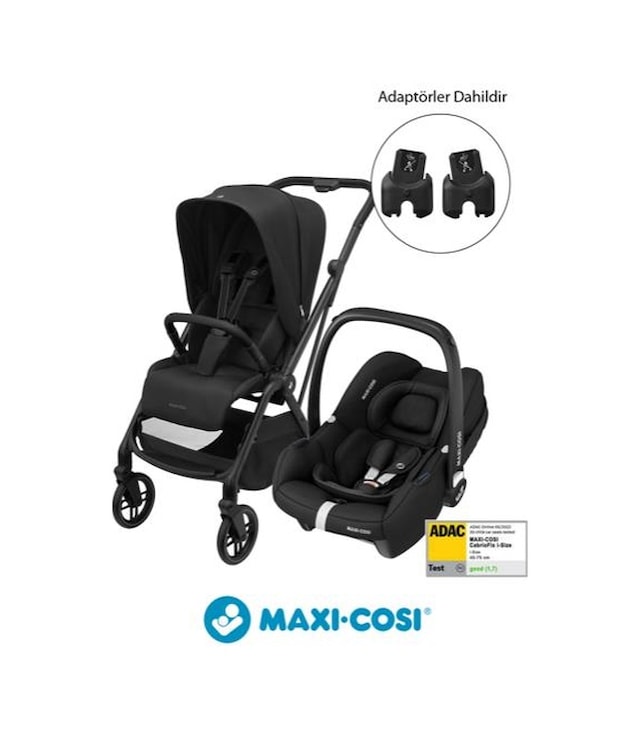 Maxi-Cosi Leona2-Cabriofix I-Size Tek Elle Katlanabilen Ultra Kompakt Çift Yönlü Seyahat Sistem Bebek Arabası Black