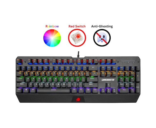 GameBooster G5R Defender Kırmızı Switch Kablolu Rainbow Mekanik Oyuncu Klavye
