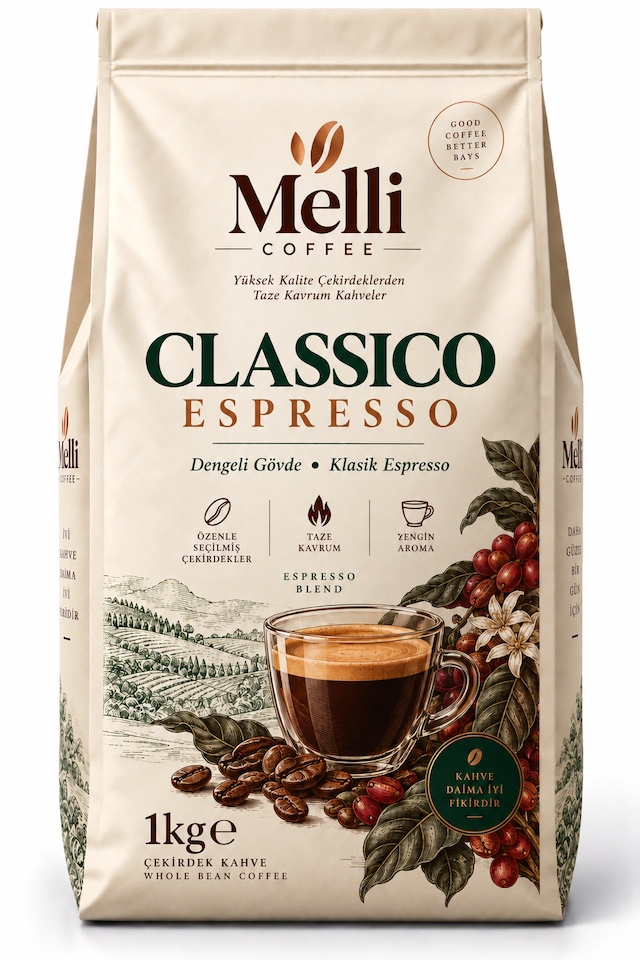 Classico Çekirdek Kahve 1 Kg Orta Kavrum Espresso
