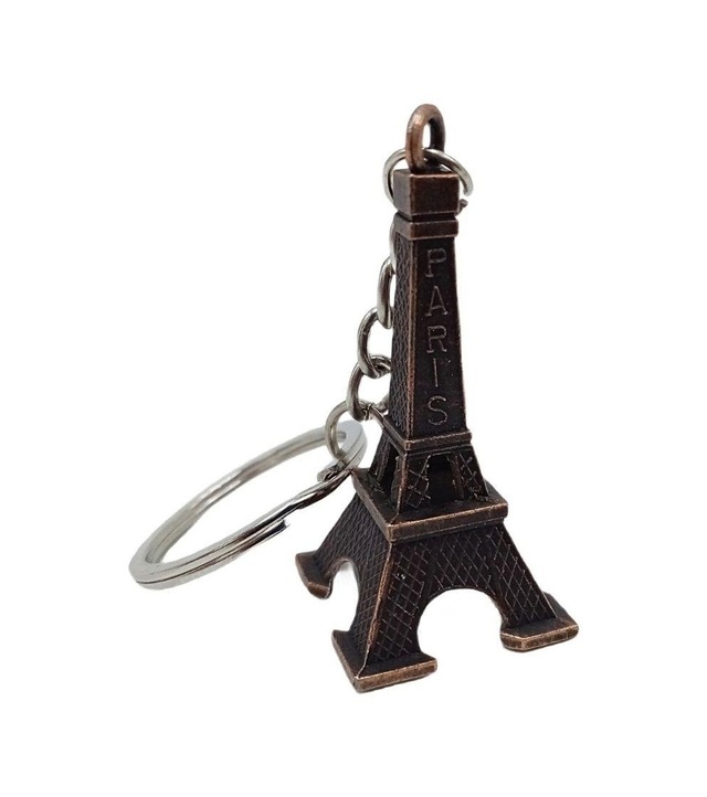 Paris Eyfel Kulesi 3D Metal Anahtarlık Bronz
