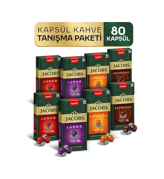 Jacobs Kapsül Tanışma Paketi 8 Al 6 Öde 80 Kapsül Kapsül Kahve