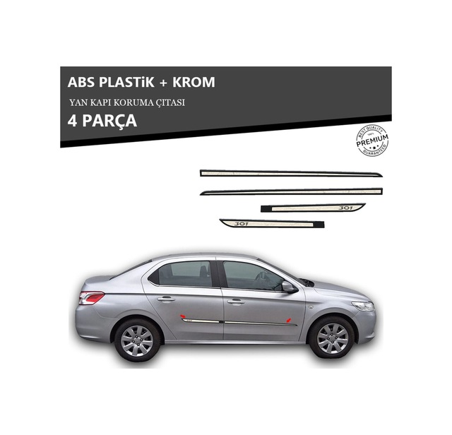 Peugeot 301 Yan Kapı Koruma Çıtası Plastik + Krom Unvrslppkçt00078