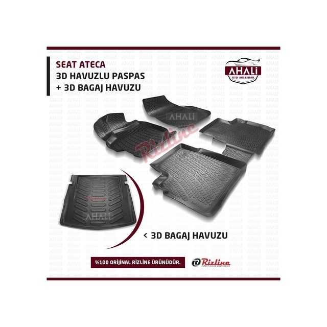 Rizline Seat Ateca 3D Paspas+Bagaj Havuzu+Koku