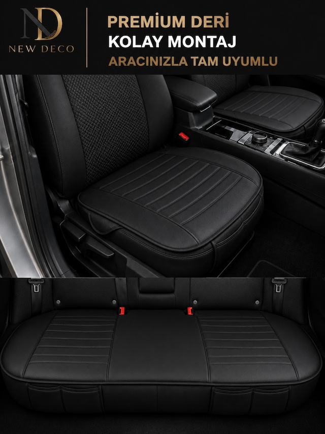 Peugeot 2008 Araçlara Uyumlu Premium Deri 3 Parça Oto Koltuk Minderi Araca Uyumlu 4 Mevsim Kolay Montaj