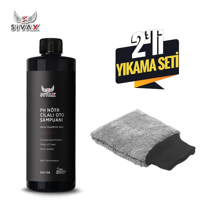 Oto Yıkama Seti Ph Nötr Cilalı Konsantre Oto Şampuan Ve Oto Yıkama Eldiveni