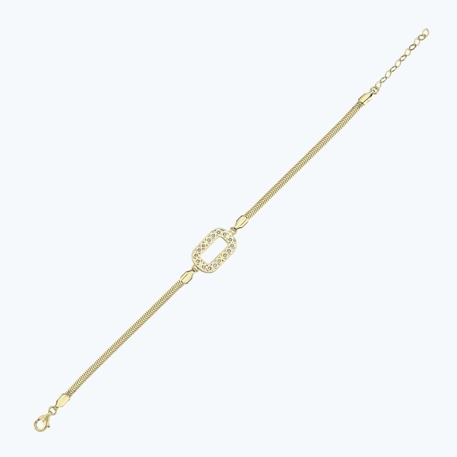 Altınbaş Altın Taşlı Balıksırtı Zincir Bileklik Abl0129-y-25825 Çok Renkli