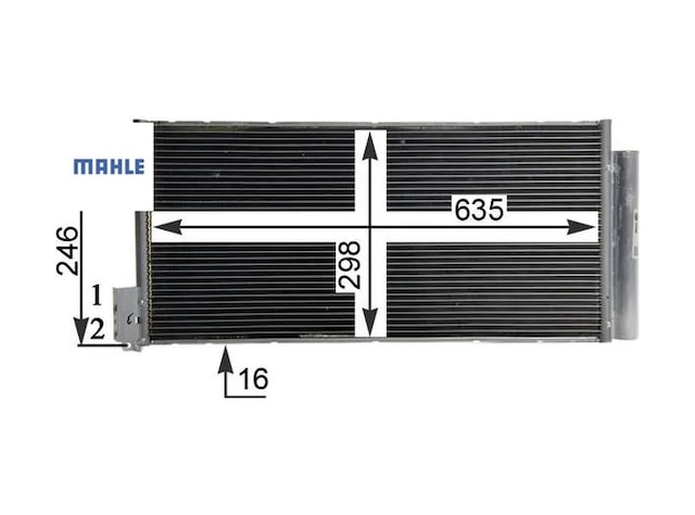 Klıma Radyatoru Corsa D-combo 06 Grande Punto-bravo Iı-lınea 1.3-1.7 Cdtı-mtj 1.6t 625x295x16 Mahle 95514601/ 1850168