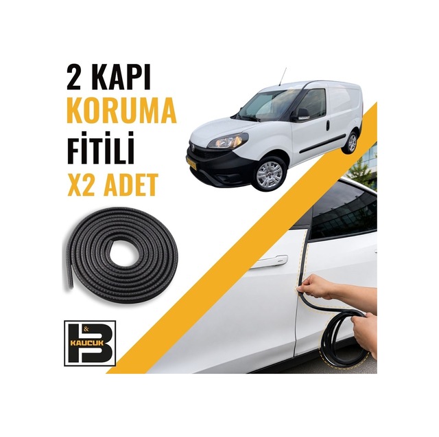 Fiat Doblo Panelvan 2015-2022 Kapı Koruma Fitili-iki Kapı-siyah-bm1176