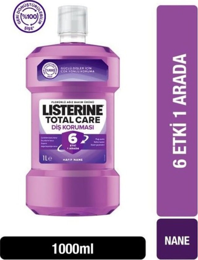 Listerine Mouthwash Total Care Sifir Nane Aromali Ağiz Bakim Suyu 1000 Ml