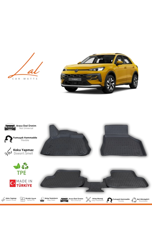 Volkswagen T Roc 3d Havuzlu Paspas 2026 Ve Sonrası Uyumlu