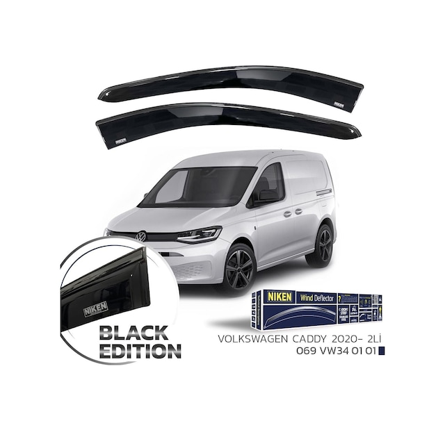 Niken Vw Caddy Cam Rüzgarlığı Siyah Kromlu Black Edition Niken 2020+