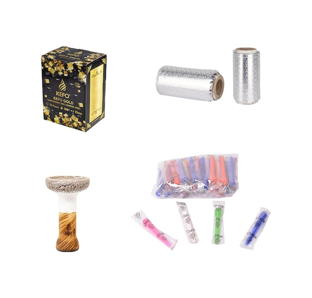 Kefo Gold Nargile Kömürü + Kefo 50 Li Kalem Sipsi + Rulo Folyo + Salvador Lüle