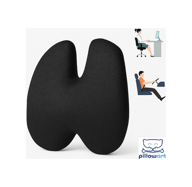 Hafızalı Köpük Sırt Yastığı - Ofis Ve Araba Koltuğu İçin Ergonomik Arka Elastik Yastık