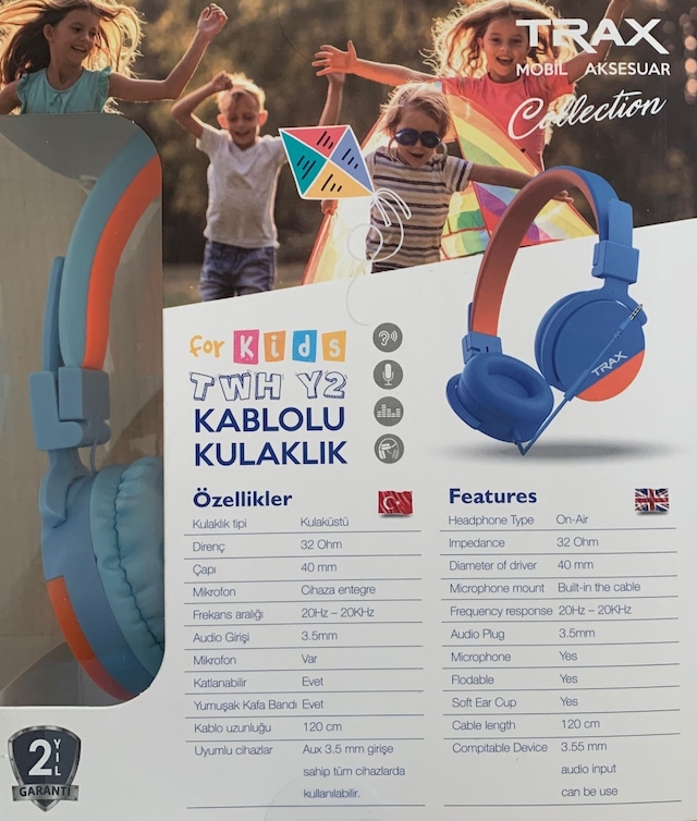Trax TWH Y2 Kulak Üstü Çocuk Kulaklığı