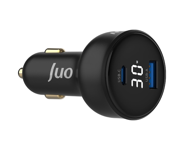 Juo 30w Led Ekranlı Type-c + Usb-a Araç Şarj Aleti İphone & Android & Tablet Araç İçi Şarj Cihazı