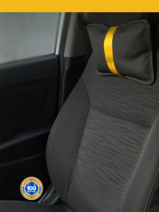 Subaru Legacy Oto Koltuk Boyun Yastığı Sarı Şerit 2 Adet Siyah