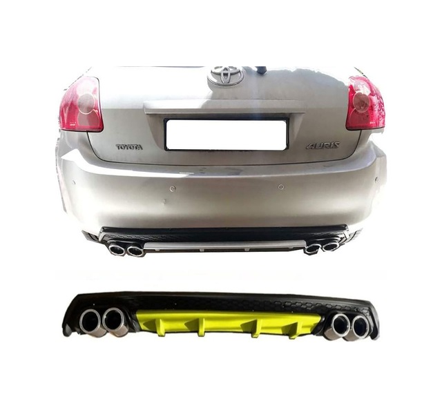 Toyota Auris Sarı Difüzör Çiftli Yuvarlak Egzoz Görünümlü D Tip Difizör