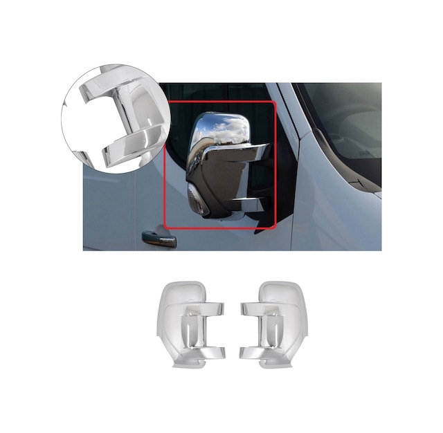 Renault Master Uyumlu 2011 Ve Üzeri Ayna Kapağı 2 Parça Abs Krom Kaplama