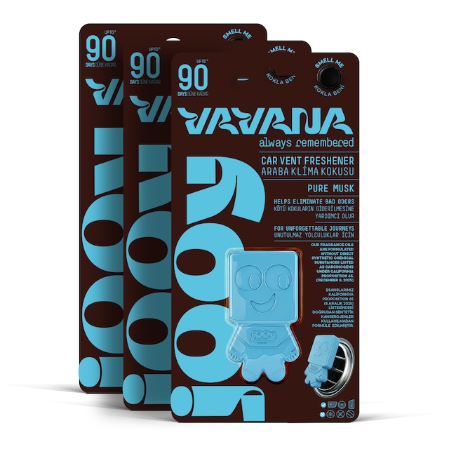 Vavana Jooy Araba Klima Kokusu 3'lü Set, 90 Gün Etkili Oto Kokusu Pure Musk