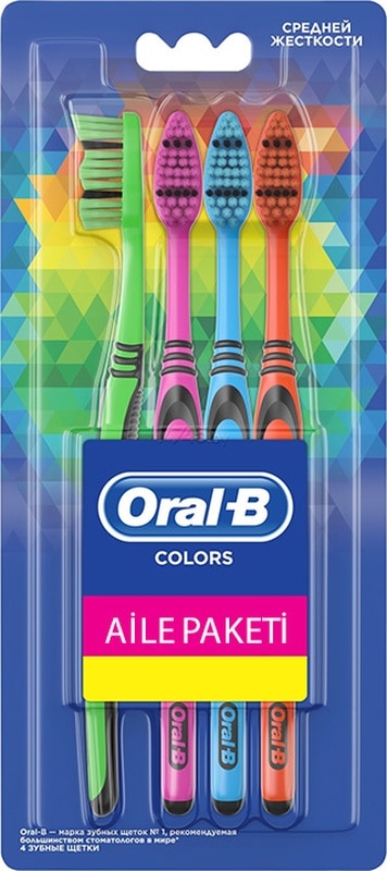 Oral-B Colors Aile Paketi Diş Fırçası 4'lü