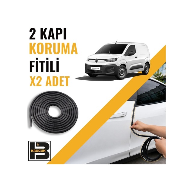 Citroen Berlingo Panelvan 2019-2025 Kapı Koruma Fitili-iki Kapı-siyah-bm1160