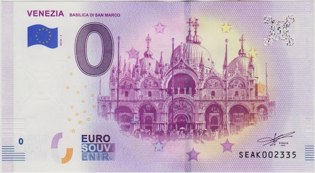 İtalya Hatıra 0 Euro 2018 Venedik-san Marco. Çil. 5000 Adet Basım Nadir.