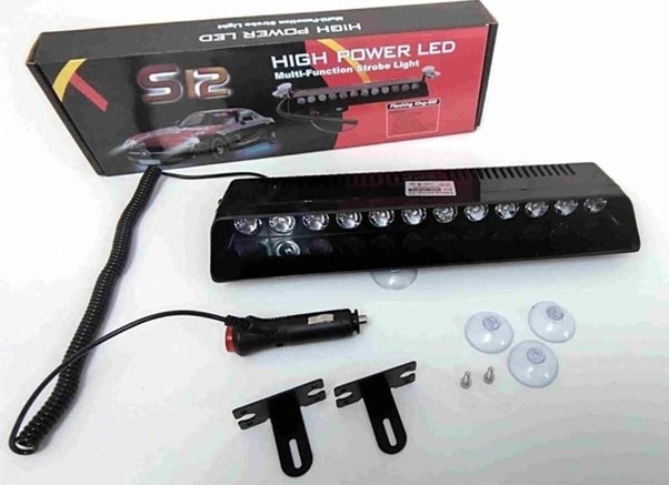 12 Ledli Cam Içi Çakar Vantuzlu Çakar Lamba Kırmızı-beyaz-mavi .