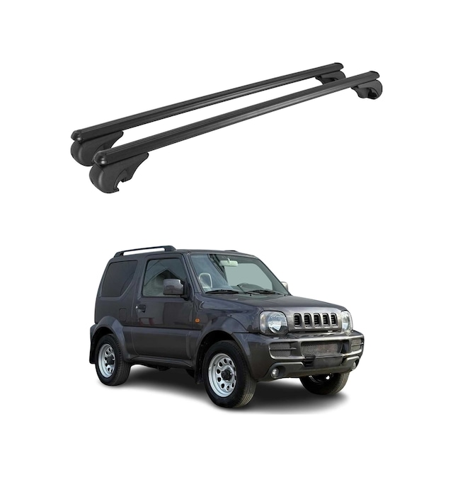 Suzuki Jimny 1998-2018 Arası Uyumlu Port Bagaj Taşıyıcı Ara Atkı Alüminyum Siyah 2 Parça