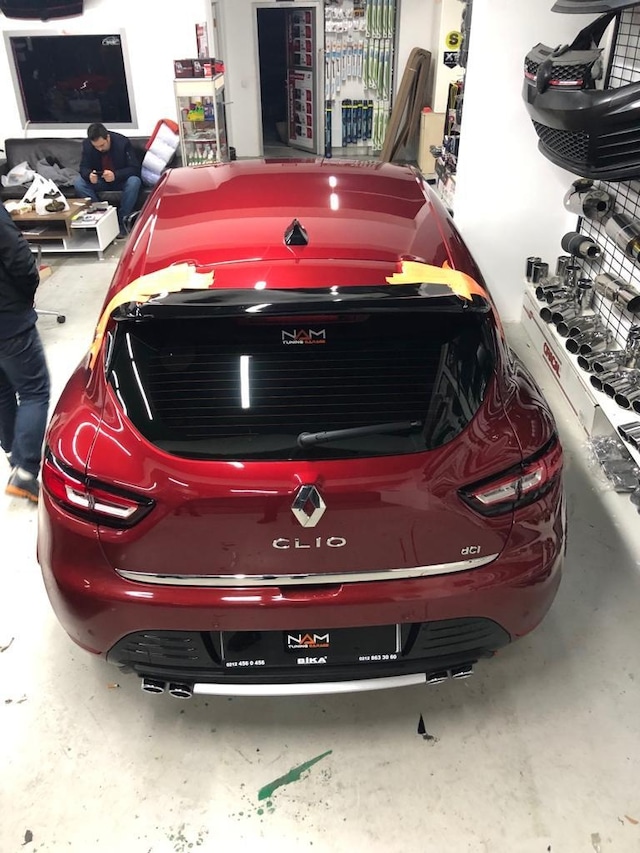 Clio 4 Bagaj Üstü Spoiler Piano Black Boyalı Spoyler