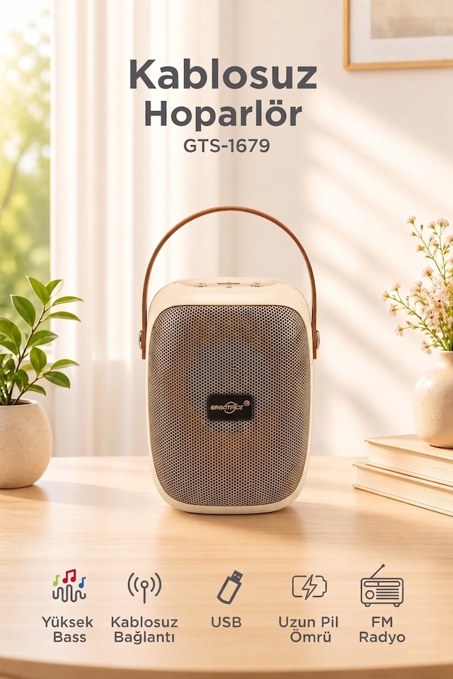 Bluetooth Hoparlör Rgb Işıklı Fm Radyo Kablosuz Taşınabilir Speaker Gts-1679