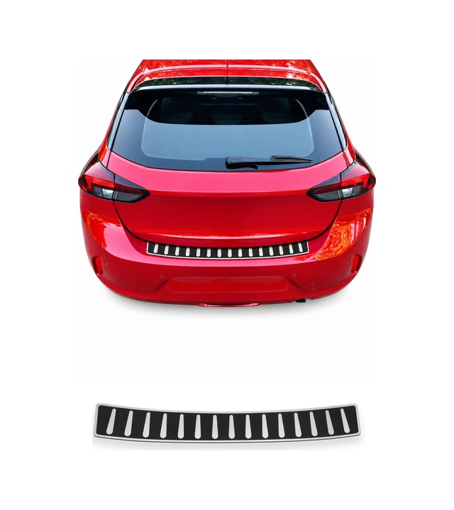 Opel Corsa F 2023-2027 Uyumlu Arka Tampon Eşiği Krom-karbon Folyolu
