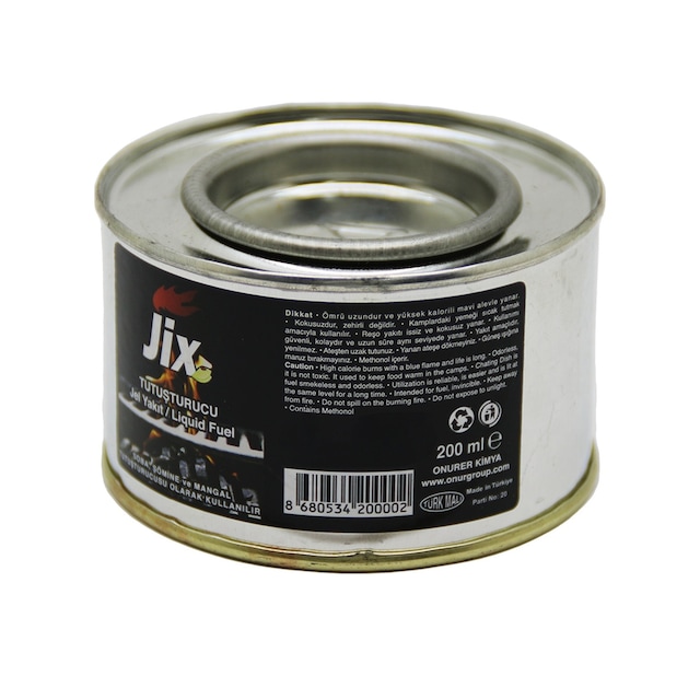 Jix Tutuşturucu 200ml Teneke Jel Yakıt Gümüş